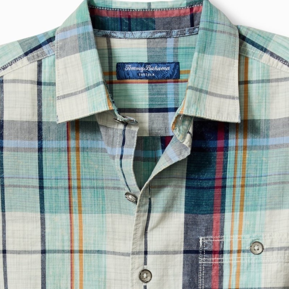 Tommy Bahama Men's Sunwash Check Long-Sleeve Shirt EUC - Picture 2 of 6